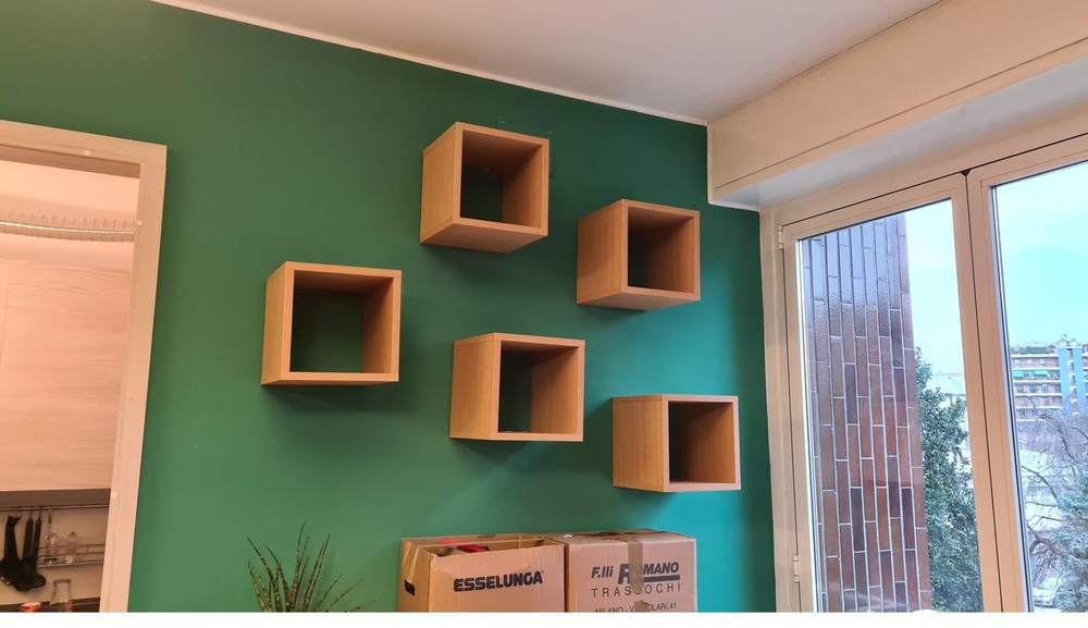 Mensole a cubo in rovere